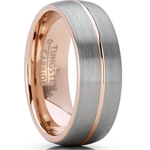 Stainless steel jewelry mens and womens rings rose gold brushed surface craft fashion jewelry accessories couple rings