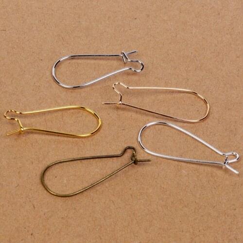 High Quality 16*38mm/11*38mm 100pcs Gold Silver Rhodium Bronze Alloy Earring hooks Kidney Earring Wire for DIY jewelry findings
