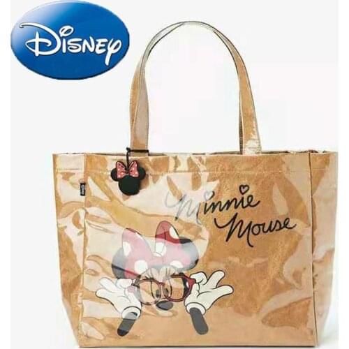 Disney Minnie Mouse Woman Bag Cartoon Tote Bags Large Capacity Shoulder Bag Girl Cosmetic Bag Lady Fashion Handbag