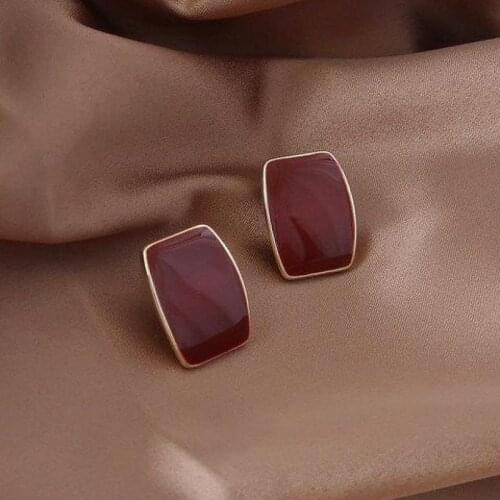 Punk Girl Earrings Fashion New Temperament Earrings Summer Simple Cold Wind Wine Red Acrylic Earrings Manufacturers Wholesale