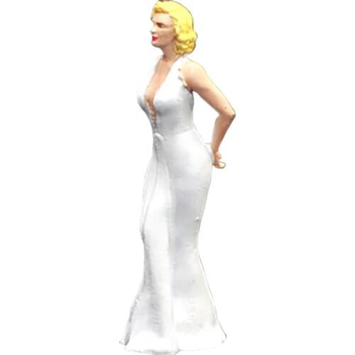 1:64 Scale Girls Marilyn Monroe Doll for Car Scene Set Accessories Character Doll Simulation Resin Figure Model Toy Display