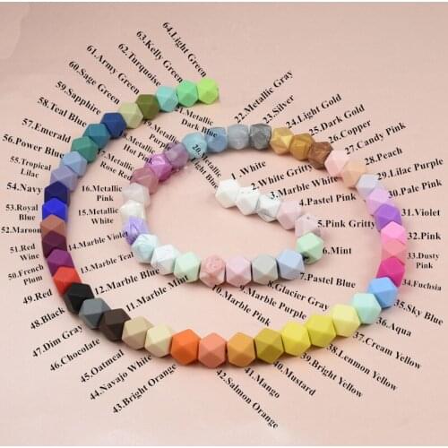 10 PCS 17 MM Hexagon Silicone Beads Baby Teether BPA Free DIY Necklace Pacifier Chain Baby Teething Care Infant Geometric Beads