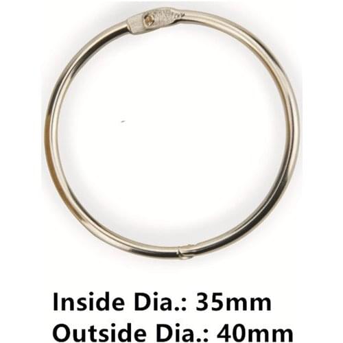 20pcs/Lot 35mm Metal Loose Leaf Book Binder Hinged Rings Keychain Album Ring Scrapbook Binders Craft Photo Album Split