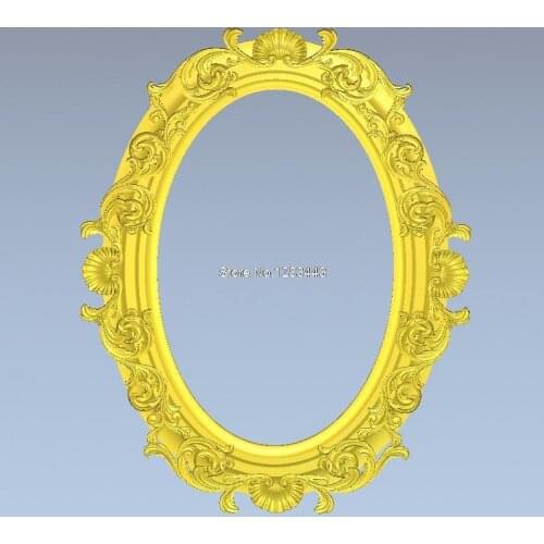 3d model design exclusive oval frame relief for cnc machine in STL file format Frame_44