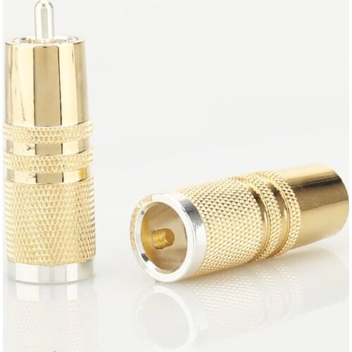 4pcs/lot SRCA Rhodium RCA plated Electrical plug big hole for RCA interconnect cable For DIY HIFI Cable