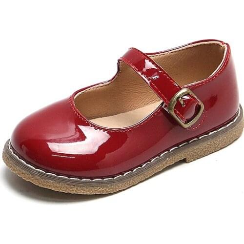 Girls Black Leather Shoes 2021 Autumn New Soft-soled Childrens College Style Small Single Shoes Square Shoes Performance Shoes