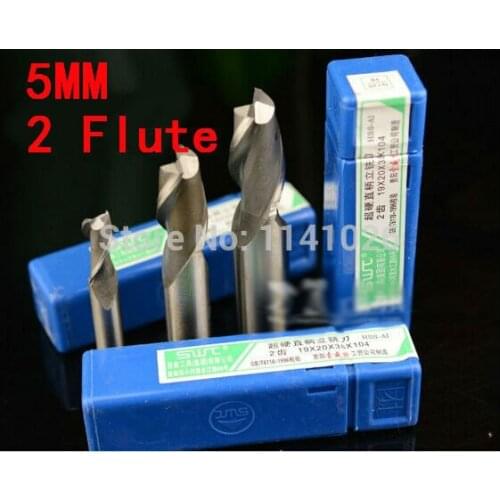 10 pcs/set 5.0MM 2 Flute HSS & Aluminium End Mill Cutter CNC Bit Milling Machinery tools Cutting tools.Lathe Tool