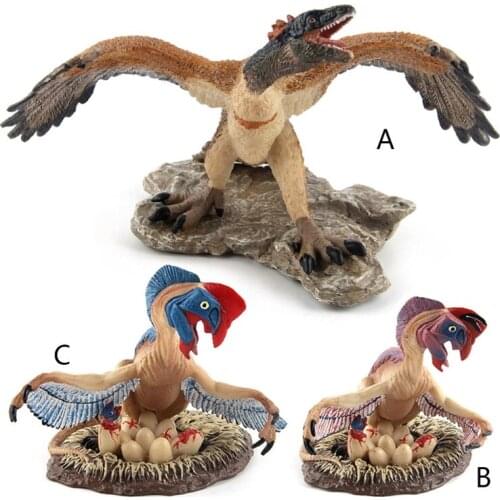 Dinosaur Toy Plastic Figure Surprise Gifts Children Home Decoration Model Party Prop Red Blue Oviraptor Archaeopteryx