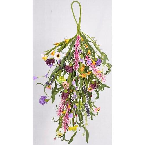 Artificial Flowers Floral Swag Daisy Lintel Home Decoration Pendant Halloween Valentines Day Semi-Handmade Door Hanger