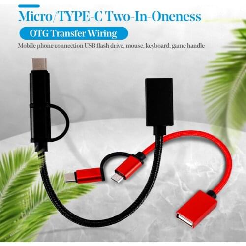 2 in 1 USB3.0 to Type-C Micro USB OTG Data Sync Adapter Cable for Mobile Phone