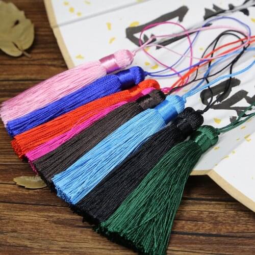 1 Set 16cm Length Handmade Booknote Tassel Color Polyester Silk Tassels For Earrings Charm Pendant Satin Tassel DIY Jewelry