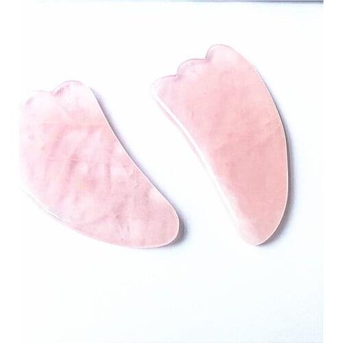 Pink Rose Quartz Gua Sha Board Massage Tools Crystals Healing Stones For Gifts