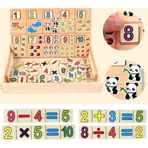 Early Education Toy Puzzle Math Calculation Wooden Multifunctional Learning Case For Baby Kids New Kids Math Toys