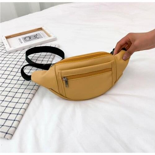 2021 Fashion Waist Pack Women PU Shoulder Bags Zipper Fanny Chest Belt Purse Outdoor Bag