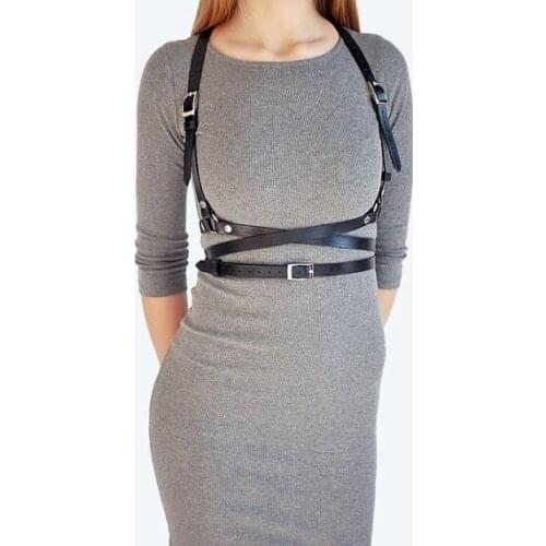 Trendy Sexy Women Lingerie Belt Adjustable PU Leather Garter Straps For Female Erotic Waistband Body Suspenders Harness