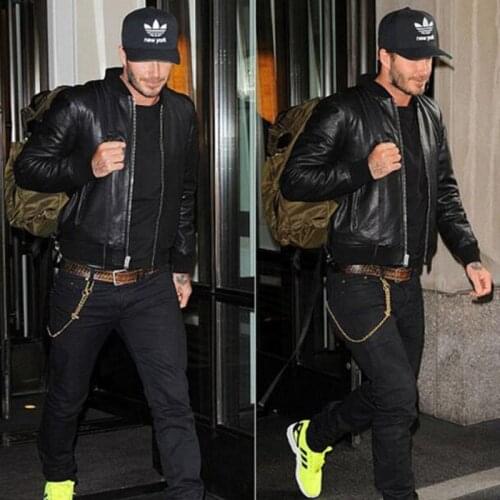 Genuine Leather Jackets Men Bakham Spring Autumn Real Sheepskin Slim Fashion Zipper Stand Collar Male Motorcycle Leather Coat