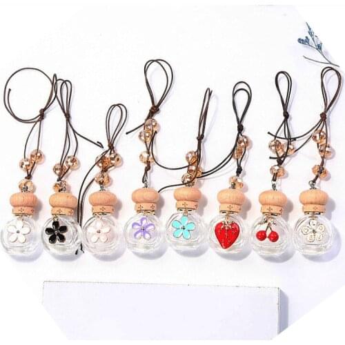 Natural Wood Lid Aromatherapy Bottle Fragrance Pendant Aroma Dispense Vials Birthday Gift 10pcs/lot P278