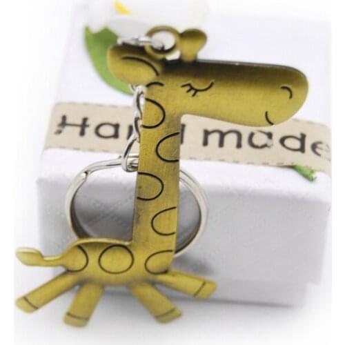 New Fashion Cute Animal giraffe Key Chains Punk Alloy Key Ring Skull Keychain Men Jewelry Women Original Gift