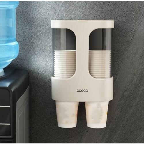 Disposable Paper Cups Dispenser Wall Mounted Automatic Cup Storage Rack Cup Holder Dispenser Cups Container Shelf