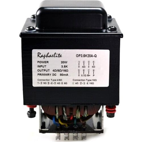 Raphaelite OP3.5K 20AQ fully coupled single-ended output transformer, suitable for EL34 6L6 KT66,Frequency 15Hz-35KHz -1dB