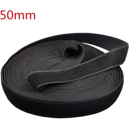 Wholesale Professional 50mm Width 20yards/roll Black Stretch elastic loop tape