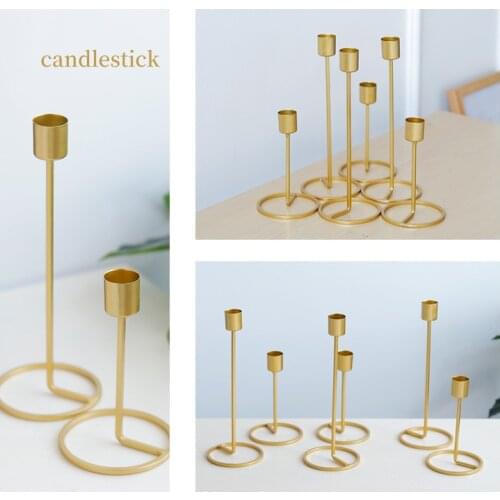 Candlestick Gold Single-Headed Wrought Iron Candlestick Creative Romantic Table Wedding Candlestick Metal Ornaments Candelabra