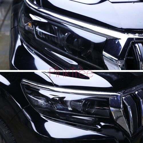 Black TPU Headlight Transparent Anti-scratch Protective Film For Toyota land cruiser prado 150 FJ150 2015 2016 2017 2018 2019