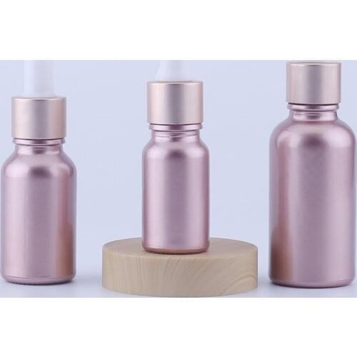 6pcs 10ml 15ml 30ml Pink Glass Dropper Bottle Empty Cosmetic Packaging Container Vials Essential Oil Bottles