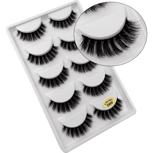 SHIDISHANGPIN G600 fake eyelashes 5 pairs eyelash extension 3d mink lashes hand made thick maquillaje wimpern drop shipping