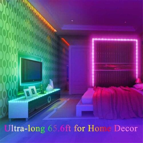 RGB 5050 LED Strip Light 5/10/15/20m DC 12V Remote Control +Adapter Flexible Strip Ribbon Fita Led Light Strip RGB Led Tape