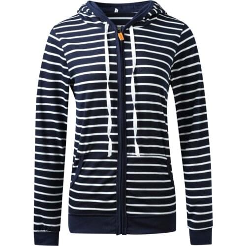 Plus Size Hooded Jacket Zip-up Coat Stripe Printing Loose Long Sleeve Pockets Streetwear Hip Hop Y2K Fashion Women Sweatshirt