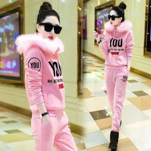 Womens sets 2020 autumn winter Woolen and Cashmere Knitted warm Suit O collar Sweater + Harem pants loose style two-piece sets