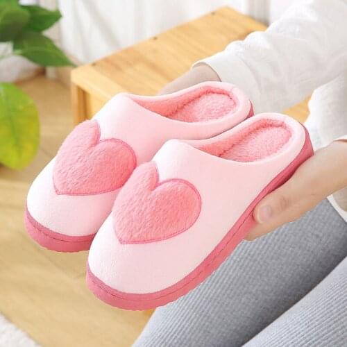 Winter Home Slippers Women Cotton Shoes Soft Plush Indoor Slippers Shoes For Women Men Couple Warm Fur Slippers Big Size