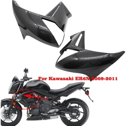Motorcycle Fairing Left Right Panel Cover Cowling Frame ABS Carbon Fiber Black Protectors ER6-N ER6N 2009 2010 2011