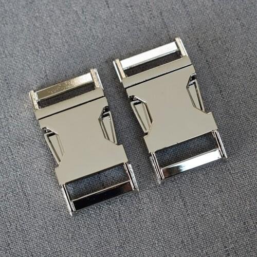1 Pieces 20mm Silver Metal Buckle Side Release Curved Buckle For Bag DIY Dog Collar Bracelet Trinket Bracelet Accessories