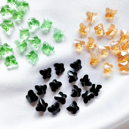 10pcs 6*8mm Crystal Zircon Butterfly Faceted Beads Rhinestone DIY Bracelet Earrings Necklace Glass Diy Jewelry Making