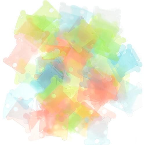 100Pcs Plastic Embroidery Floss Craft Thread Bobbins Cross Stitch Storage Holder Plastic Hand Embroidery Winding AC039