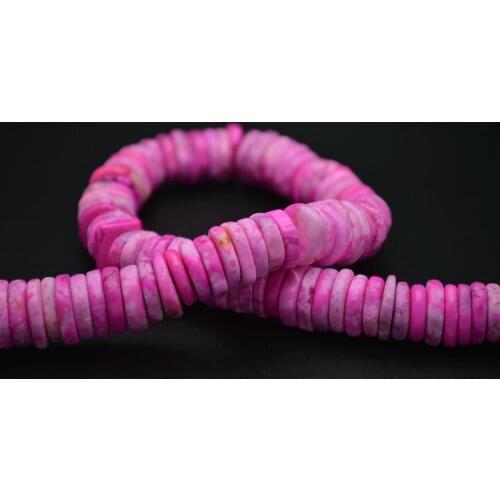13~14mm Hot Pink Howlite Irregular Round Slice Stone Spacer Beads 5 strands per lot