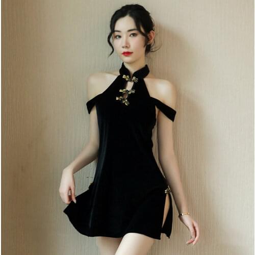2020 Hot Sexy Lingerie Female Republican Style Cheongsam Temptation Long Skirt Summer Pajamas Couple Tease Passion Suit