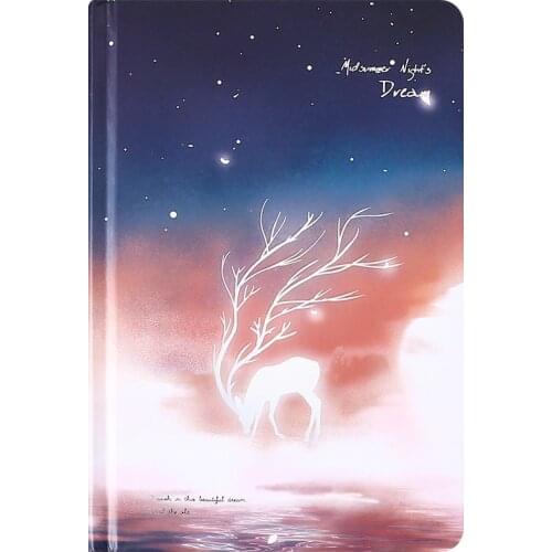 2021 YGG A5 Fluorescent Starry Night Light Night Elf Notebook Diary Sketchbook Agenda Diary Notebook 128 Kawaii Stationery
