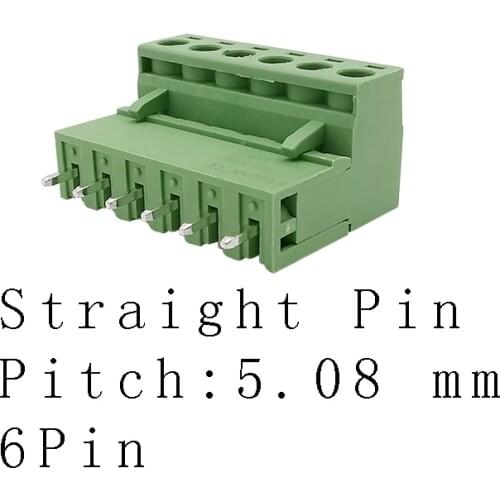 3/5/10Pair 6-12Pin 2EDG 5.08 PCB Screw Terminal Block Connector 2EDG 5.08mm Pitch Straight Needle Pin Header Plug Socket Adapter