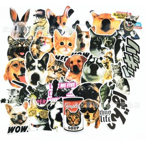 30Pcs/Pack Cute animal dog cat pet Stickers Cartoon Graffiti Pegatinas For Motorcycle Notebook Laptop Luggage Bicycle Skateboard