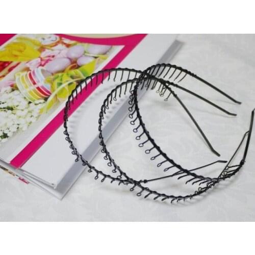 5 Fashion Unisex Metal Black Toothed Headband Football Mens