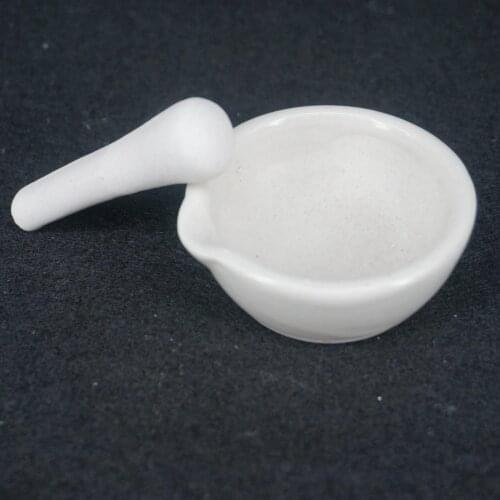 60mm Porcelain Mortar and Pestle Mixing Grinding Bowl Set White Lab Kit Tools