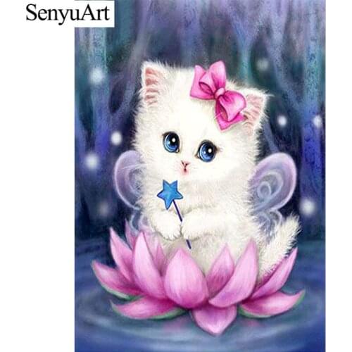 Embroidery Mosaic 5d Diy Crystal Rhinestone Diamond Paiting Full Round Art Drill Kits Paint By Numbers Cuadros Cats Cross-stitch