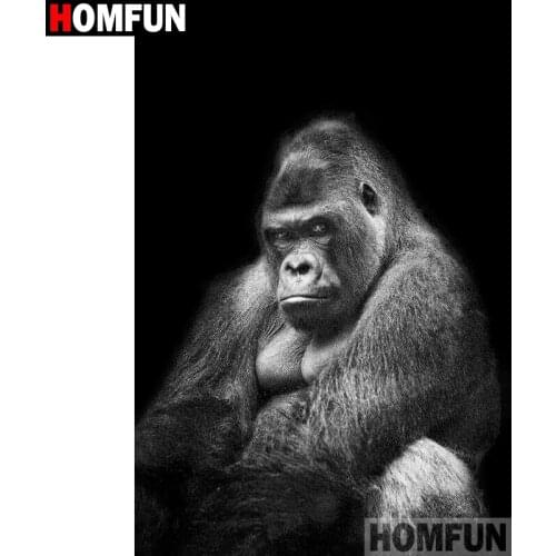 HOMFUN Diamond Embroidery DIY Diamond Painting Cross Stitch Kit "Animal orangutan" 5D Needlework Diamond Home Decoration A26109