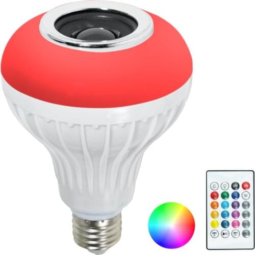 Wireless Bluetooth LED Light Speaker Bulb RGB E26 12W Smart Music Lamp Remote