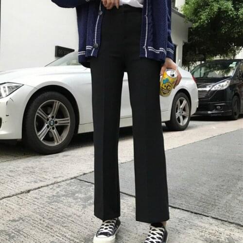 Pants Women Classic Black Elegant Trousers New High Waist Leisure All-match Loose Straight Korean Comfortable Womens Pant Daily