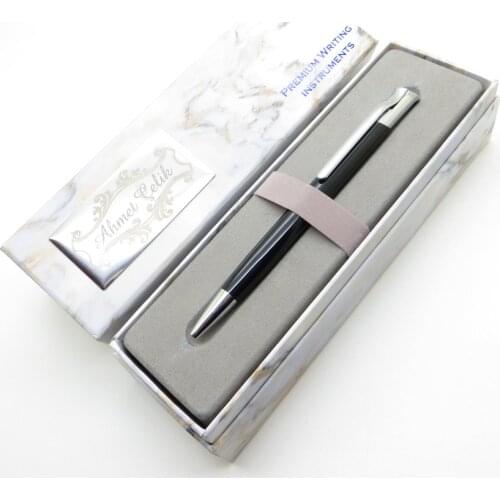 Wings Marble T264 Black Lacquer Ballpoint Pen | İsme Special Pen | Gift Pen