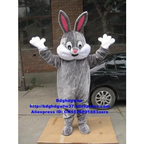 Long Fur Grey Easter Bunny Osterhase Rabbit Hare Mascot Costume Cartoon Character Grand Bodog Casino The Choicest Goods zx1626